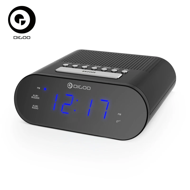 DIGOO DG FR200 смарт Многофункциональный светодиодный цифровой Дисплей будильник с FM