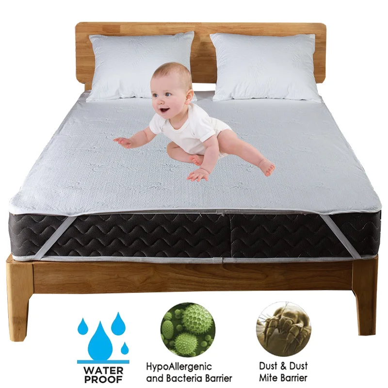 

Turetrip бамбуковое волокно Водонепроницаемый защитный матрас односпальные простыни с лентой антиклещи простыня матрас крышка