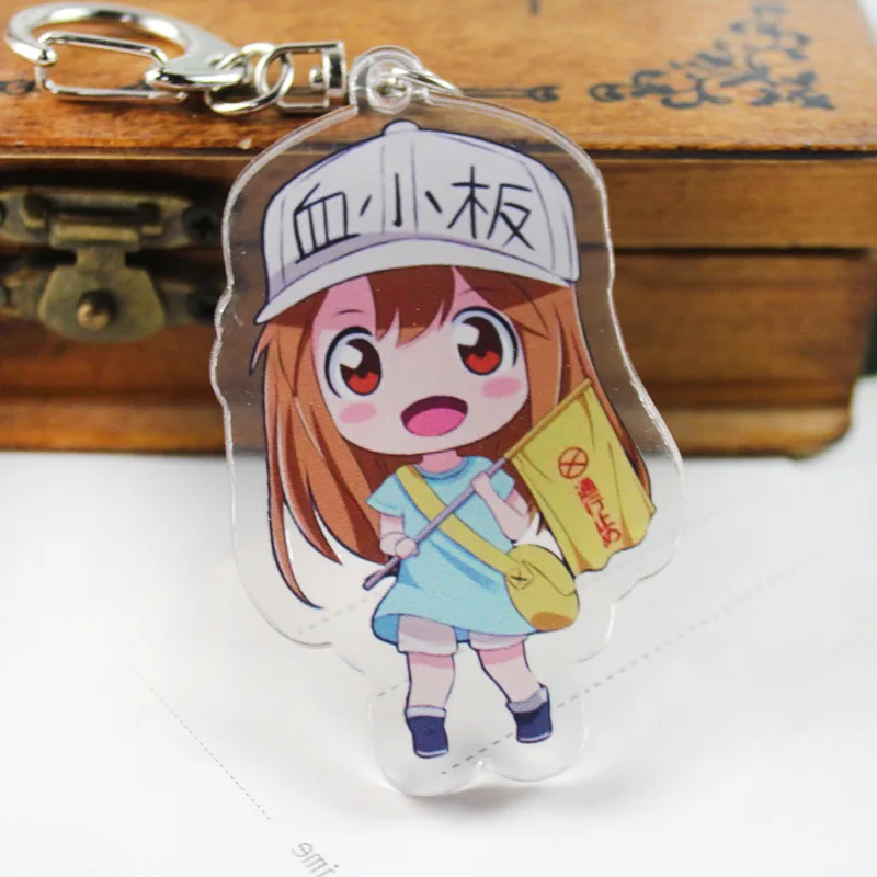 Новые Брелоки для ключей с аниме Hataraku Saibou эритроцитарная пластина двусторонний