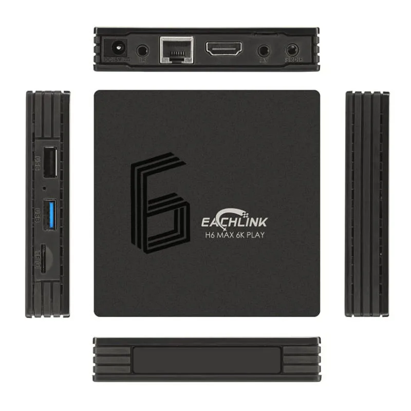 ТВ приставка EACHLINK H6 Max Allwinner Android 9 0 4 Гб RAM 64 ROM 2 4G + 5 8 GWiFi 100 Мбит/с USB3.0 BT4.1 Поддержка 6K