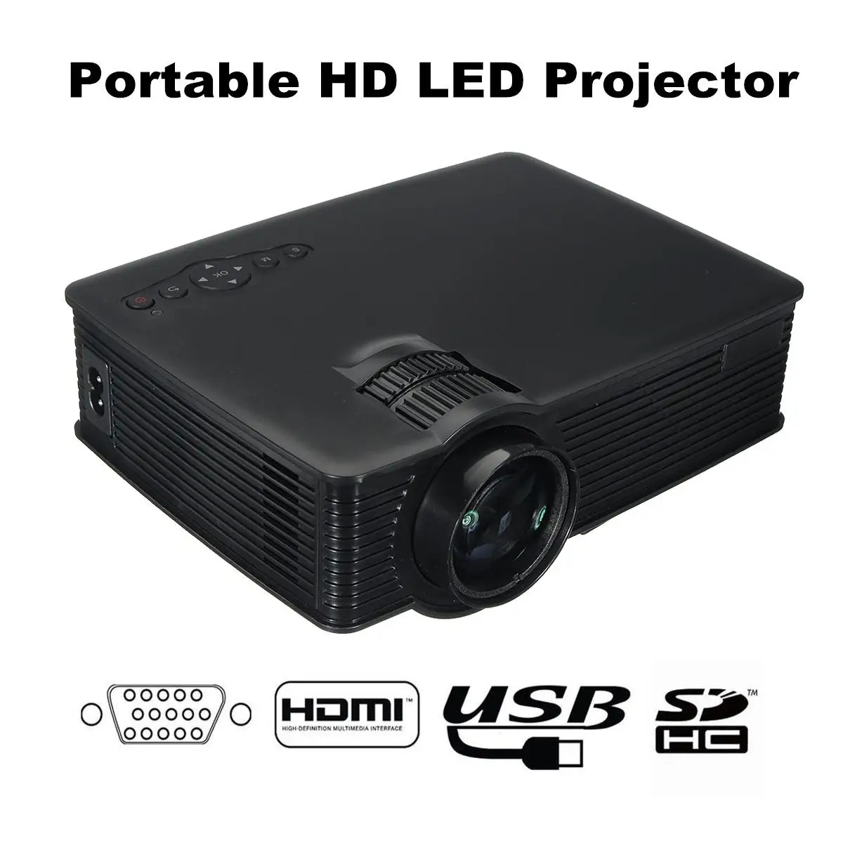Портативный мультимедийный проектор HD 1080P 3000 люмен 3D светодиодный для домашнего