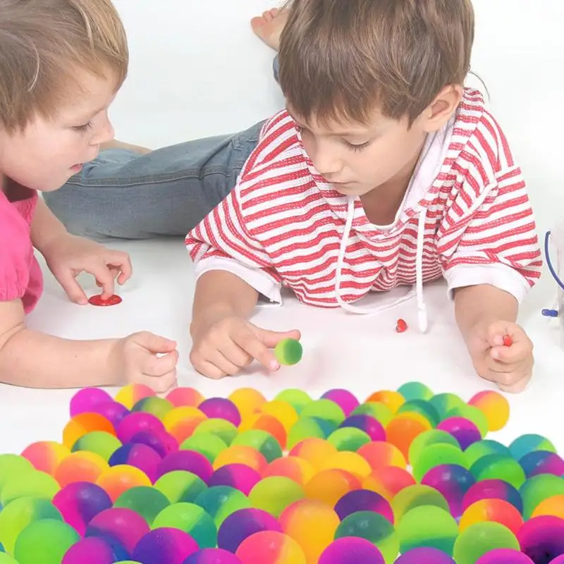100pcs Double Color Bouncing Ball Floating Elastic Bouncy Balls Kids Funny Outdoor Play Toys pelotas saltarinas de plastico | Игрушки и