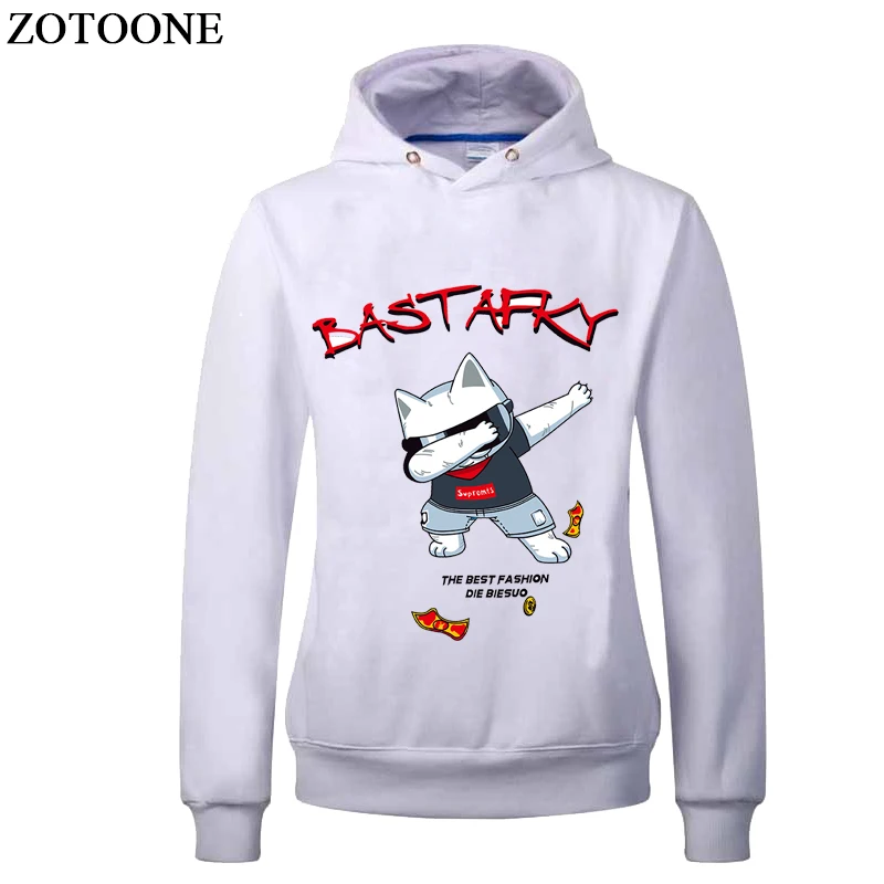 ZOTOONE/детская футболка в стиле хип хоп с изображением собаки утюга заплатки