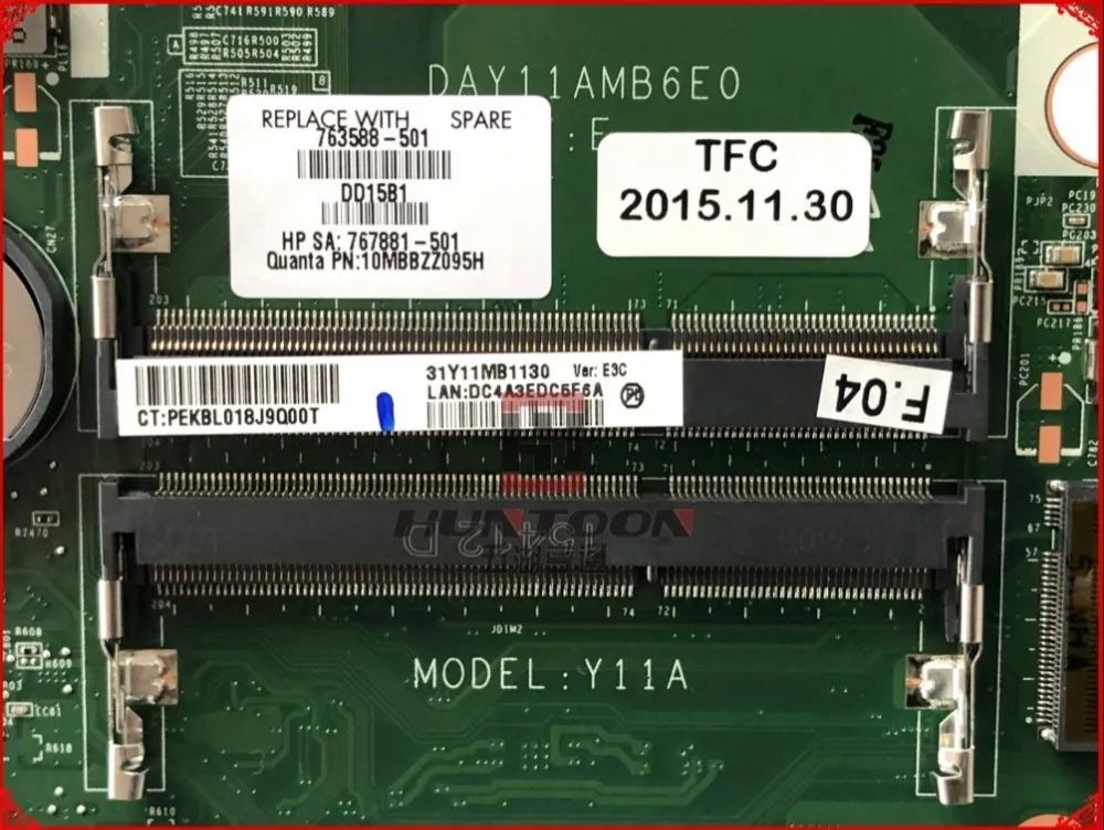 Высококачественная материнская плата 763588 501 для ноутбука HP Envy 15 K серии DAY11AMB6E0 Y11A