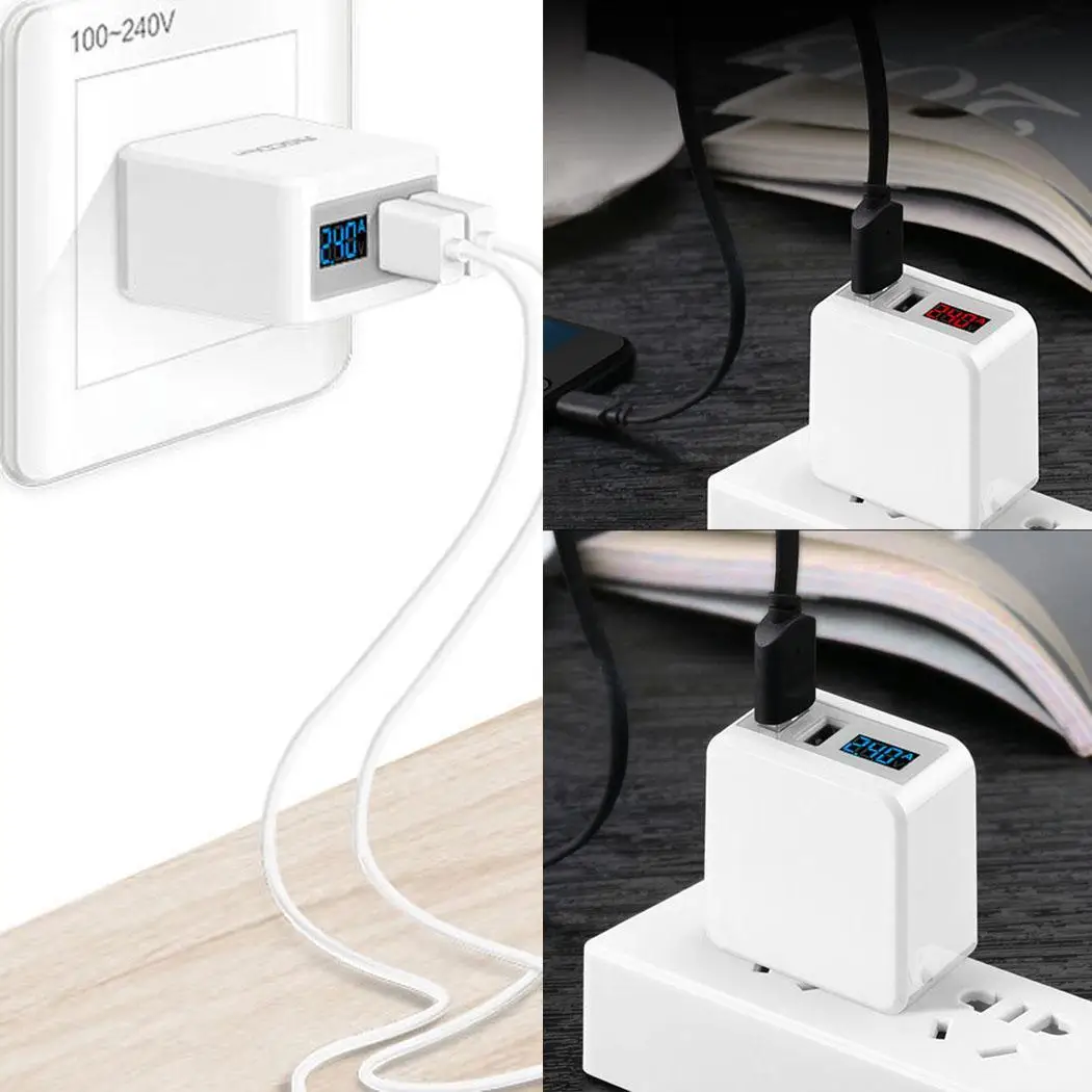 Мульти USB порты Зарядка Светодиодный дисплей путешествия Повседневный AC