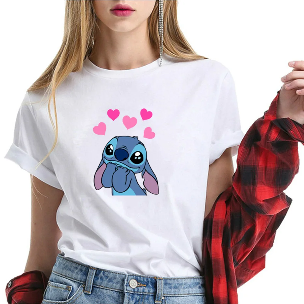 Lilo &amp Stitch Stitchie Милая Хлопковая женская футболка с принтом | Женская одежда