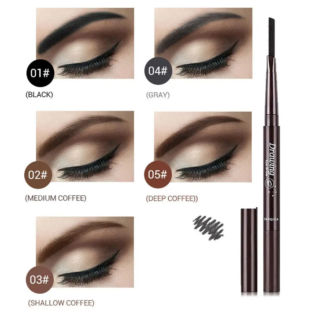 Двухсторонний Мультифункциональный длинный стойкий для бровей карандаш с