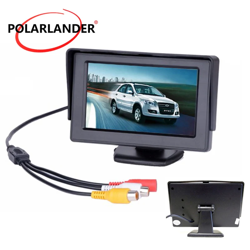 

supports two ways of video input reverse priority Most useful 4.3 inch color TFT LCD Car Monitor Rearview for Camera DVD