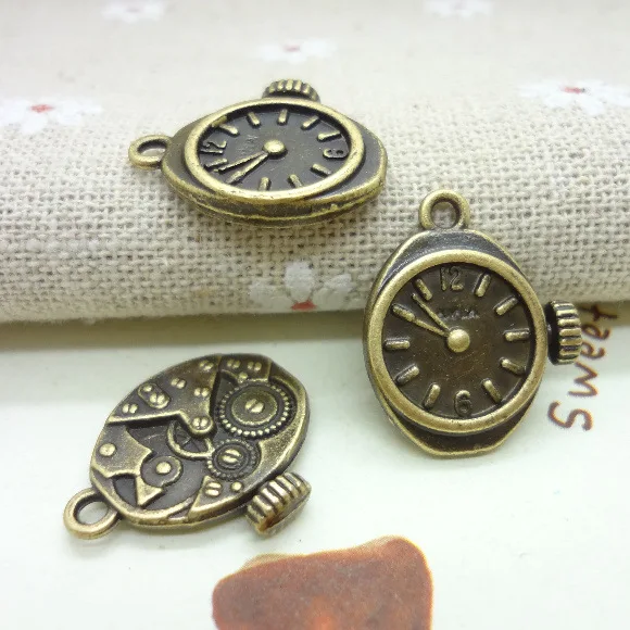 

80pcs Exquisite wristwatch charms bronze pendants 20*17mm bag accessories craft Jewelry earring bracelet necklace anklet