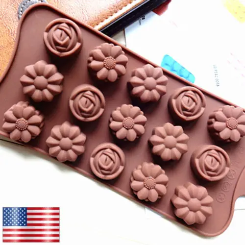 Нам силиконовые цветок DIY украшения торта Плесень Конфеты Cookies шоколад для
