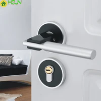 space aluminum door lock indoor lock concise lock bedroom black and white wooden