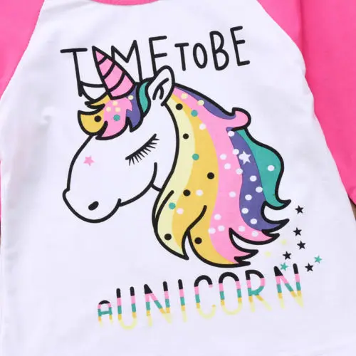 Emmaababy/новый детский топ с единорогом из мультфильма для маленьких девочек
