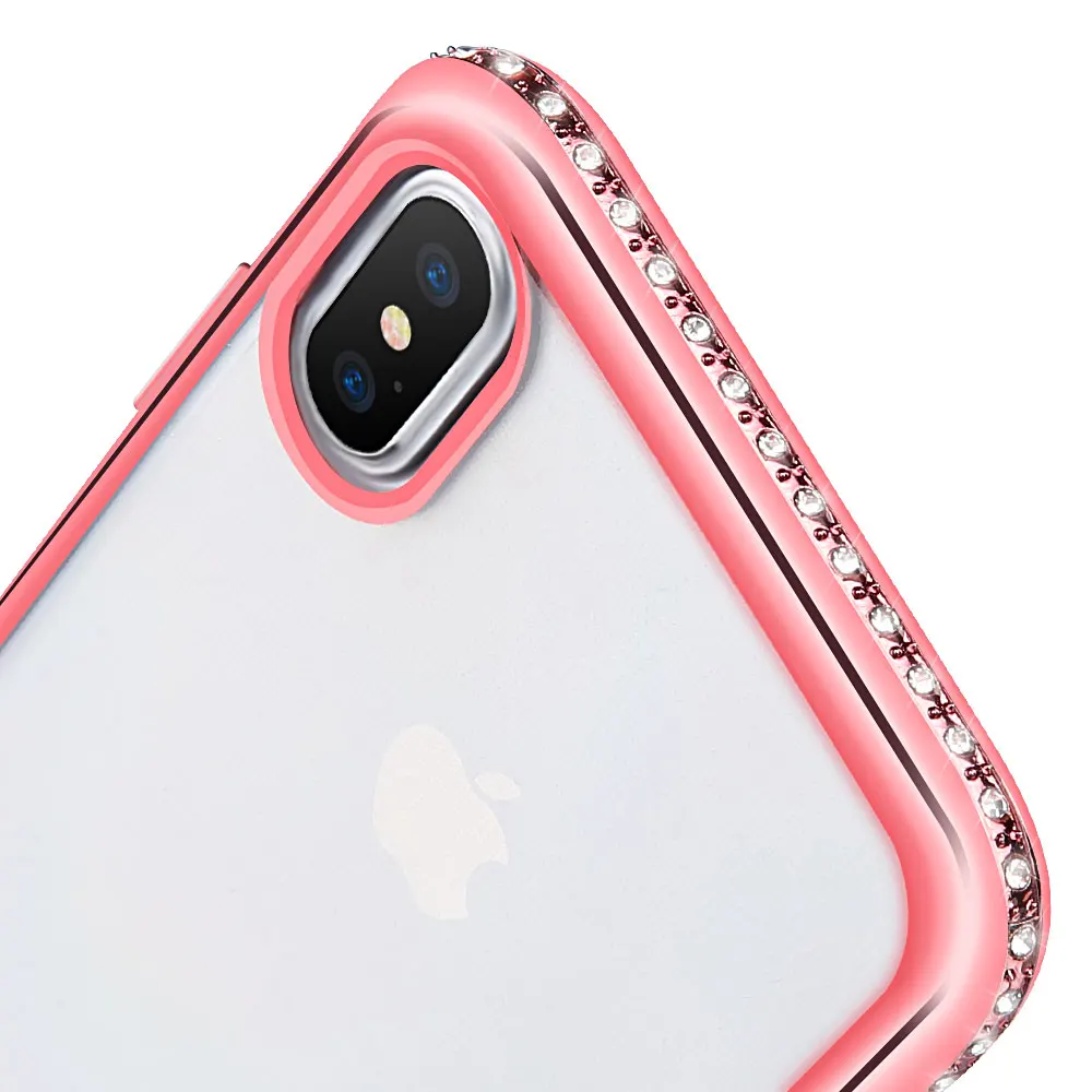 Чехол KISSCASE с бриллиантами для iPhone X 6 6S 7 8 5 Plus блестящий бампер из прозрачного ТПУ