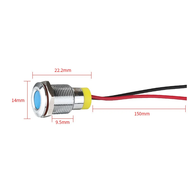 Free shipping 1PCS 12MM Purple white red waterproof small LED Metal indicator light | Лампы и освещение