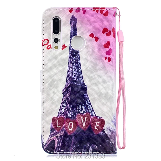 Кожаный чехол кошелек C ku с цветком для Huawei NOVA 4 Y7 2019 Honor 8A V20 ONE PLUS 6T подставкой Be Love