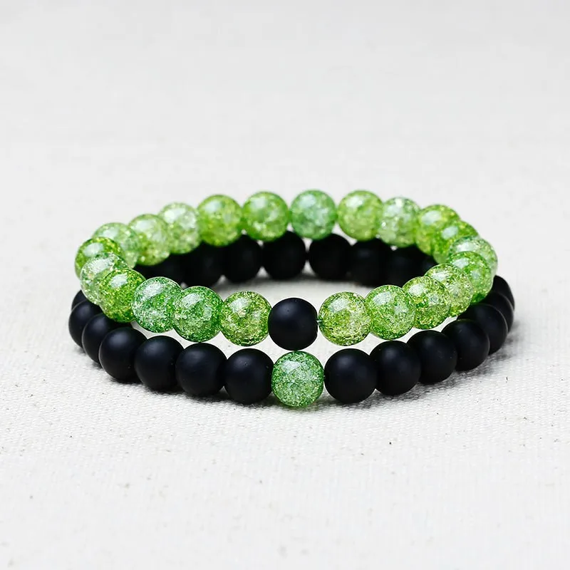 2 шт./компл. пара Красочные Попкорн Камень Браслеты из бусин браслеты