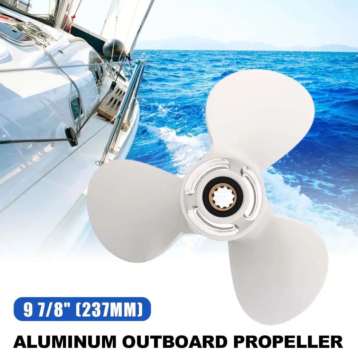 Лодочный подвесной пропеллер 664-45947-01-EL 9 7/8x11 1/4 из алюминия для Yamaha 20-30HP Белый R
