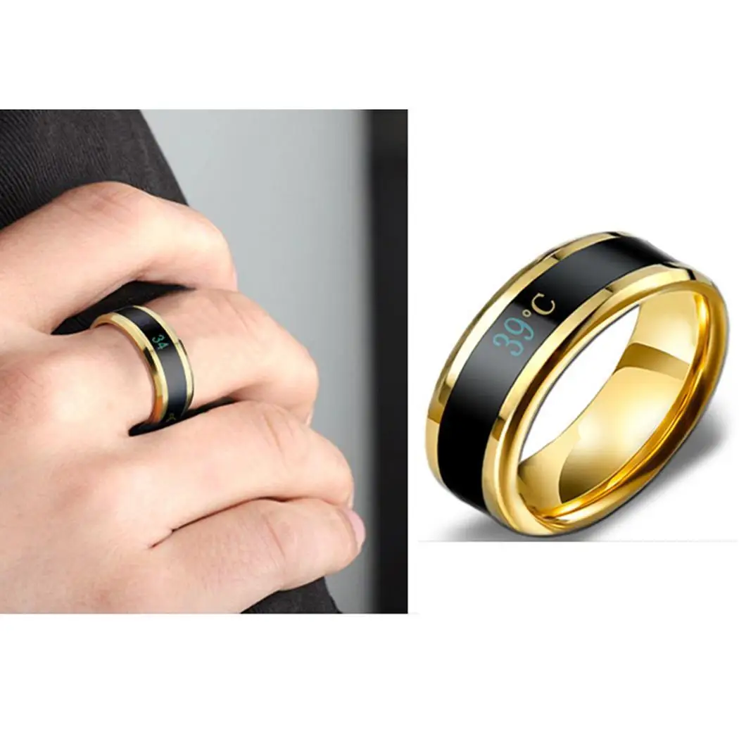 New Unisex Fashion Casual Feel Temperature Jewelry Charm Wedding Ring None Silver Golden | Украшения и аксессуары