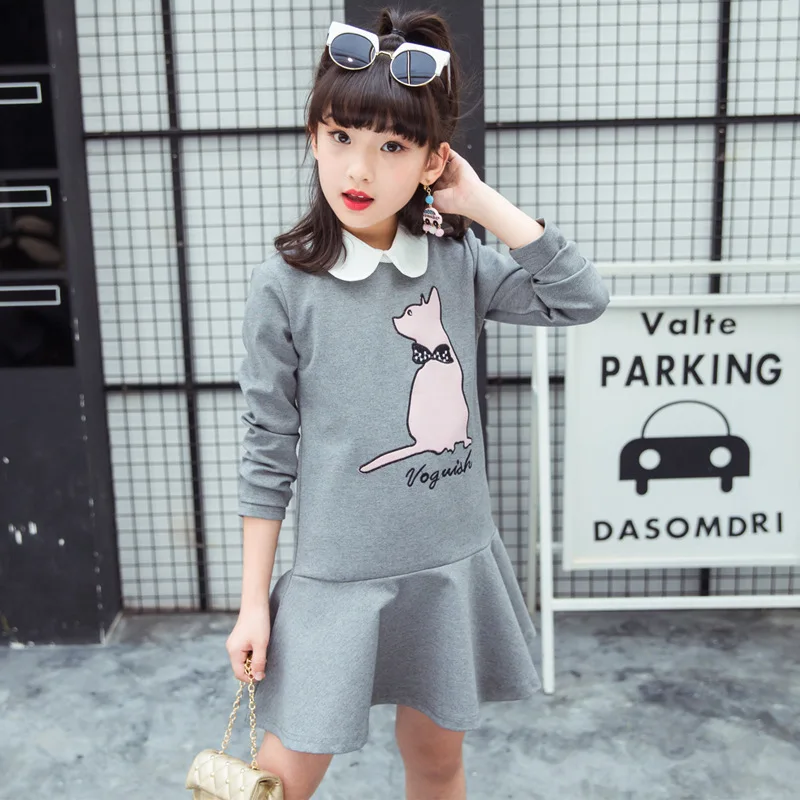 Girls cartoon Dress 2019 spring autumn dress little girl print Clothing kids dresses size for girls 3 4 5 6 7 8 9 10 11 13 years | Детская