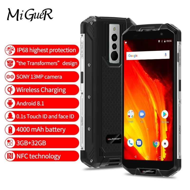 Ioutdoor 2019 Новый Полар флиса 3 IP68 смартфон Водонепроницаемый пыле 4000 мАч android 8 1 Гб