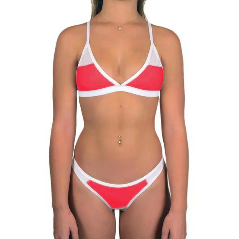 Meihuida Swimsuit Bikini 2019 Women Swimming Suit Girl Pure Color Bra Set Wireless Paded Adjustable Strap Swimwear | Женская одежда