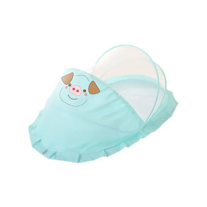Cute Cartoon Baby Bed Crib Netting Children Mosquito Net Newborn Folding Self-expanding Tent For 0-2 Years Old | Мать и ребенок