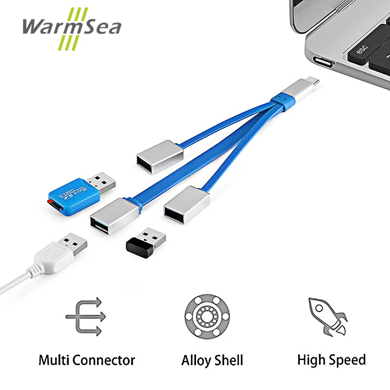 Концентратор OTG USB 3 1 Type C для usb хаб 0 2 сверхскоростной разветвитель 4 в