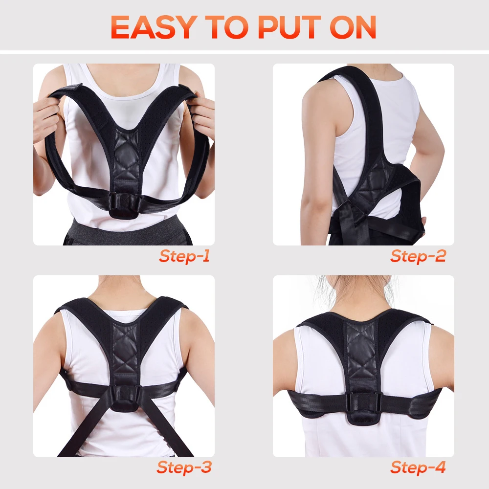 Регулируемый Корректор осанки для плеч фиксатор верхней части спины до ключиц