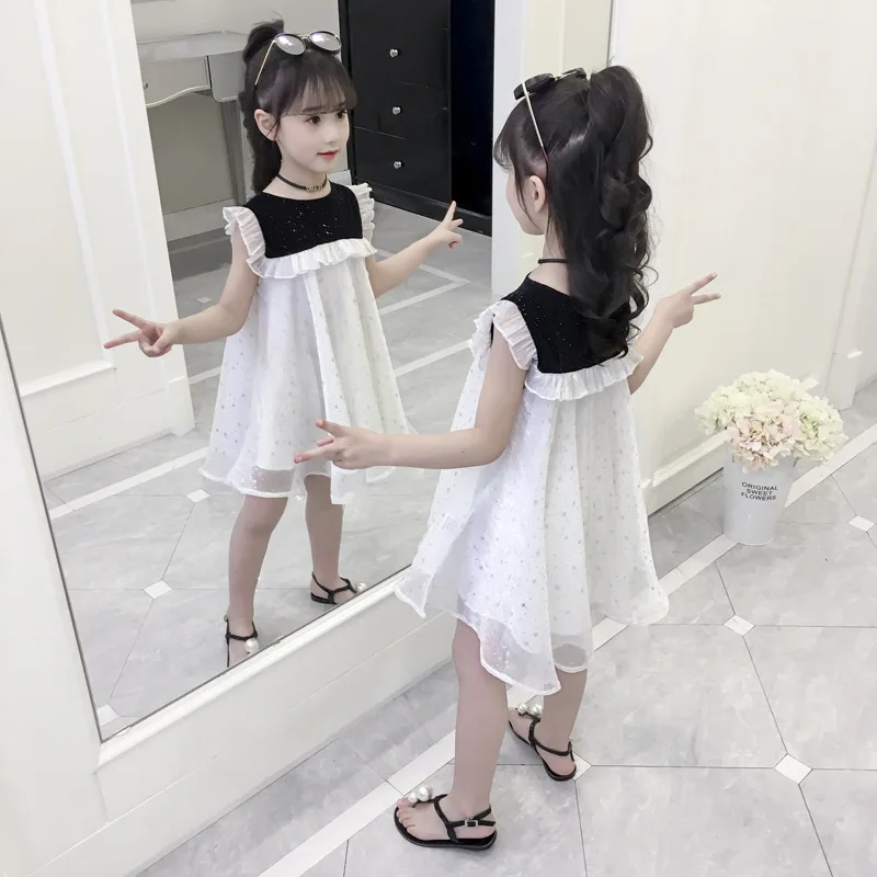 Черно-белое платье с оборками Рождественский костюм принцессы для маленьких