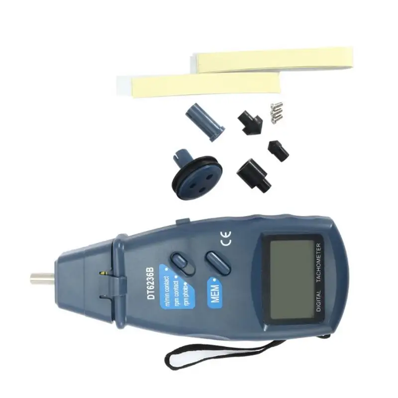 Цифровой тахометр Uxcell DT 6236B 2 в 1 контактный/Бесконтактный фототахометр оборотный