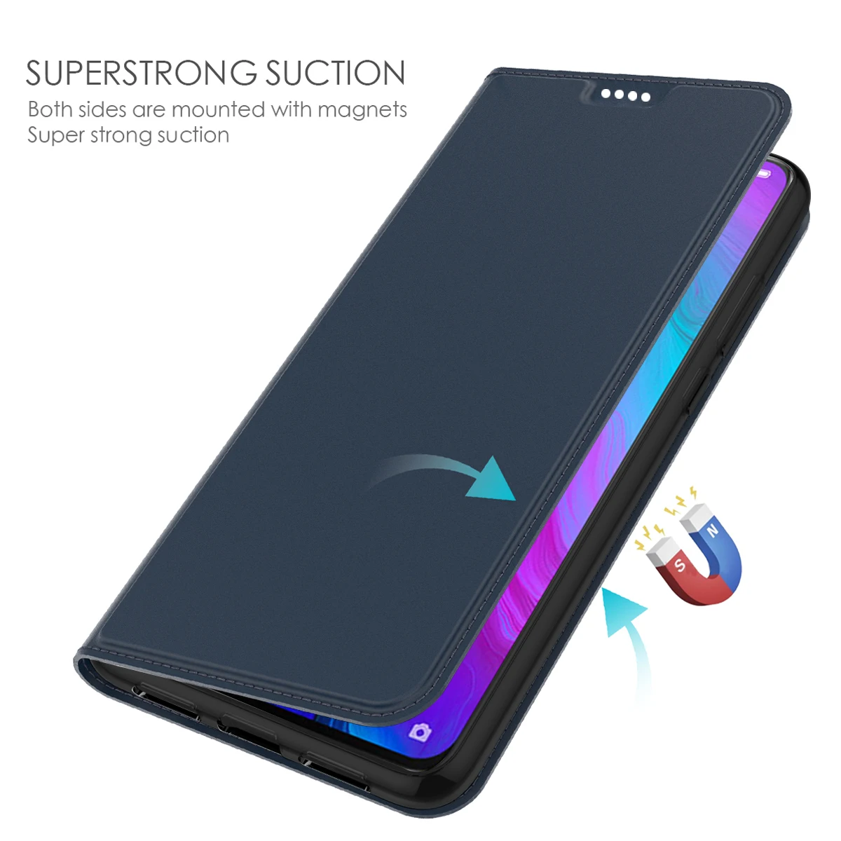Для Oppo Reno Z чехол из искусственной кожи с откидной подставкой Магнитный