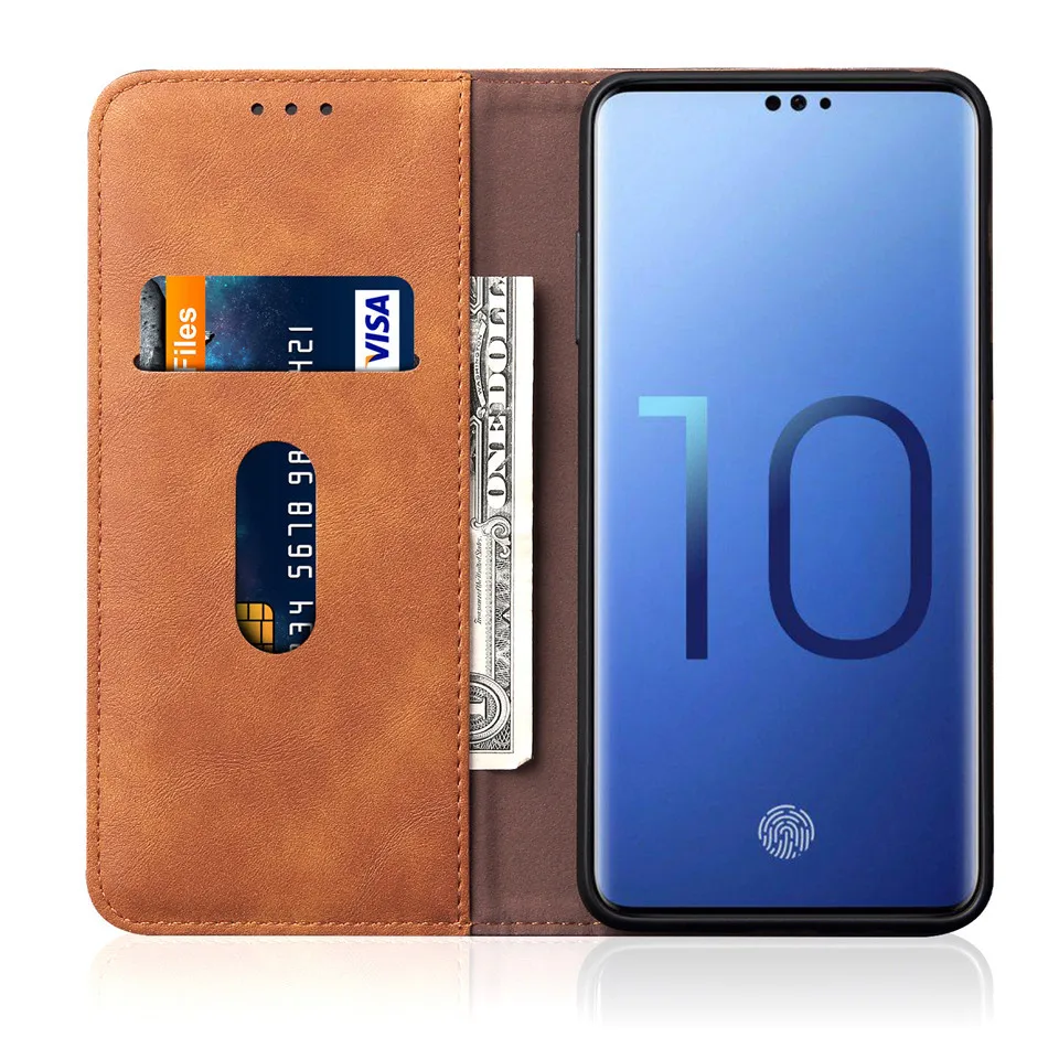 S10-книжка на магнитной застежке из натуральной кожи для samsung Galaxy S10 рlus Lite