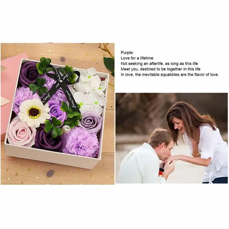 Имитация Гвоздика маленькая квадратная коробочка мыло цветок букет Рождество