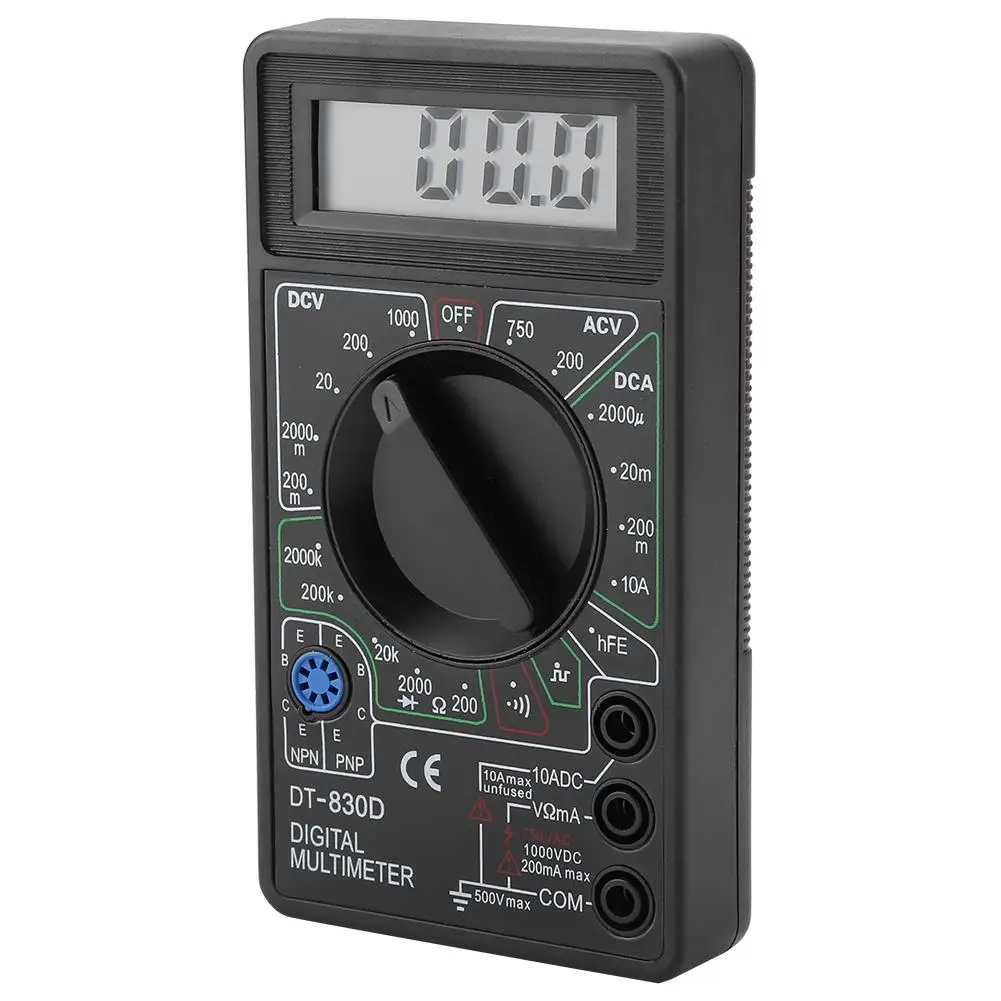 DT830D Мини ЖК-дисплей Цифровой мультиметр Вольтметр Амперметр Омметр прибор для