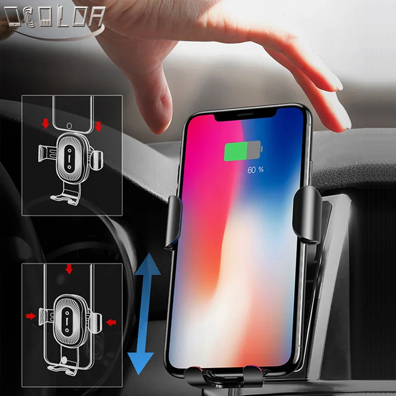 Ocolor для iPhone XS Max X XR 8 быстрых Беспроводной зарядки Автомобильный держатель
