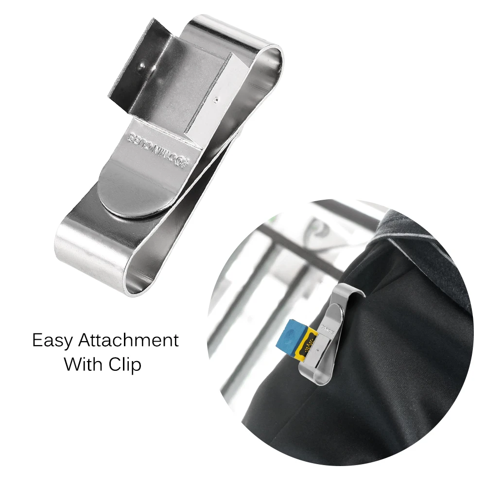 Stainless Steel Cue Chalk Clip Snooker Billiards Chalk Holder Pool Cue Magnetic Chalk Holder with Clip Snooker Accessories