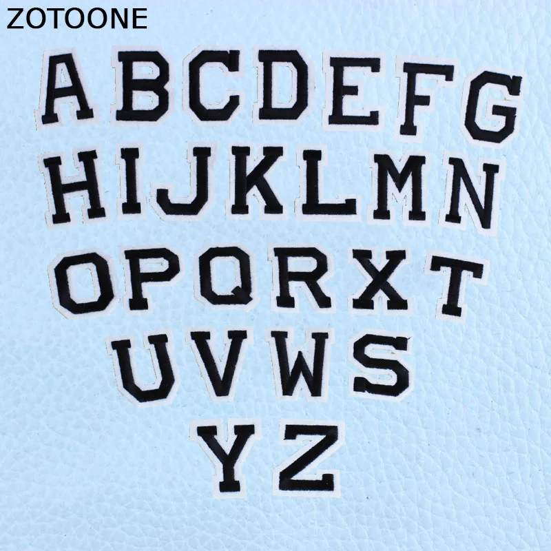 ZOTOONE/черная A Z с буквенным алфавитом на английском языке Смешанная вышитая