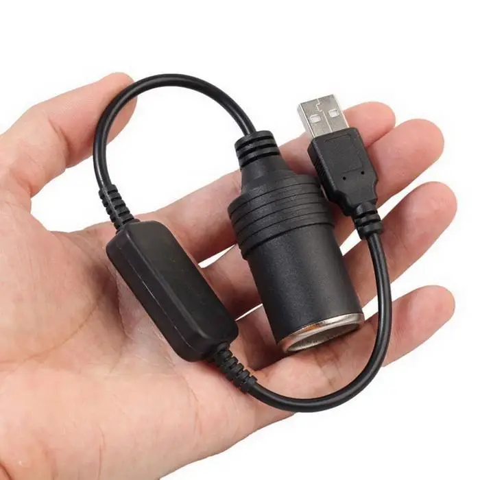 USB 5 В до 12 в автомобильный прикуриватель адаптер конвертер кабель 2.1A