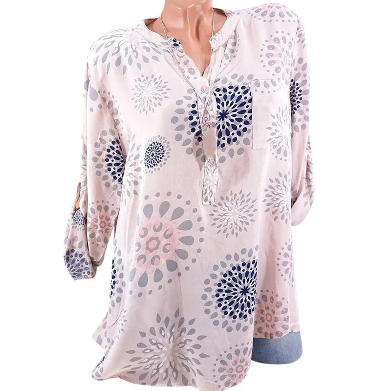 Женские рубашки и блузки на лето весну Повседневная шифоновая блузка с v-образным