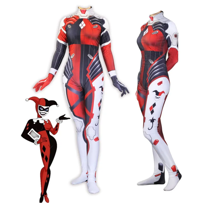 3D принт отряд самоубийц Harley Quinn D. Va Hana Song Skin Zentai Dva Косплей костюмы лайкра спандекс