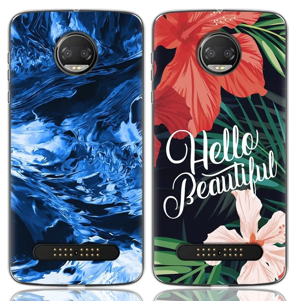 New Arrival Phone case For Moto Z2 Force (Z 2018) 5.5-inch Fashion Design Art Painted TPU Soft Case Silicone Cover |