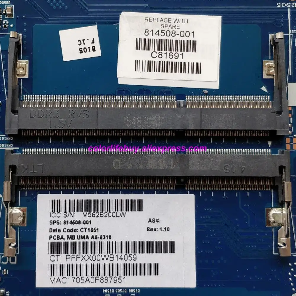Оригинальная материнская плата для ноутбука 814508-001 814508-501 814508-601 w A6-6310 CPU UMA HP 245 G4