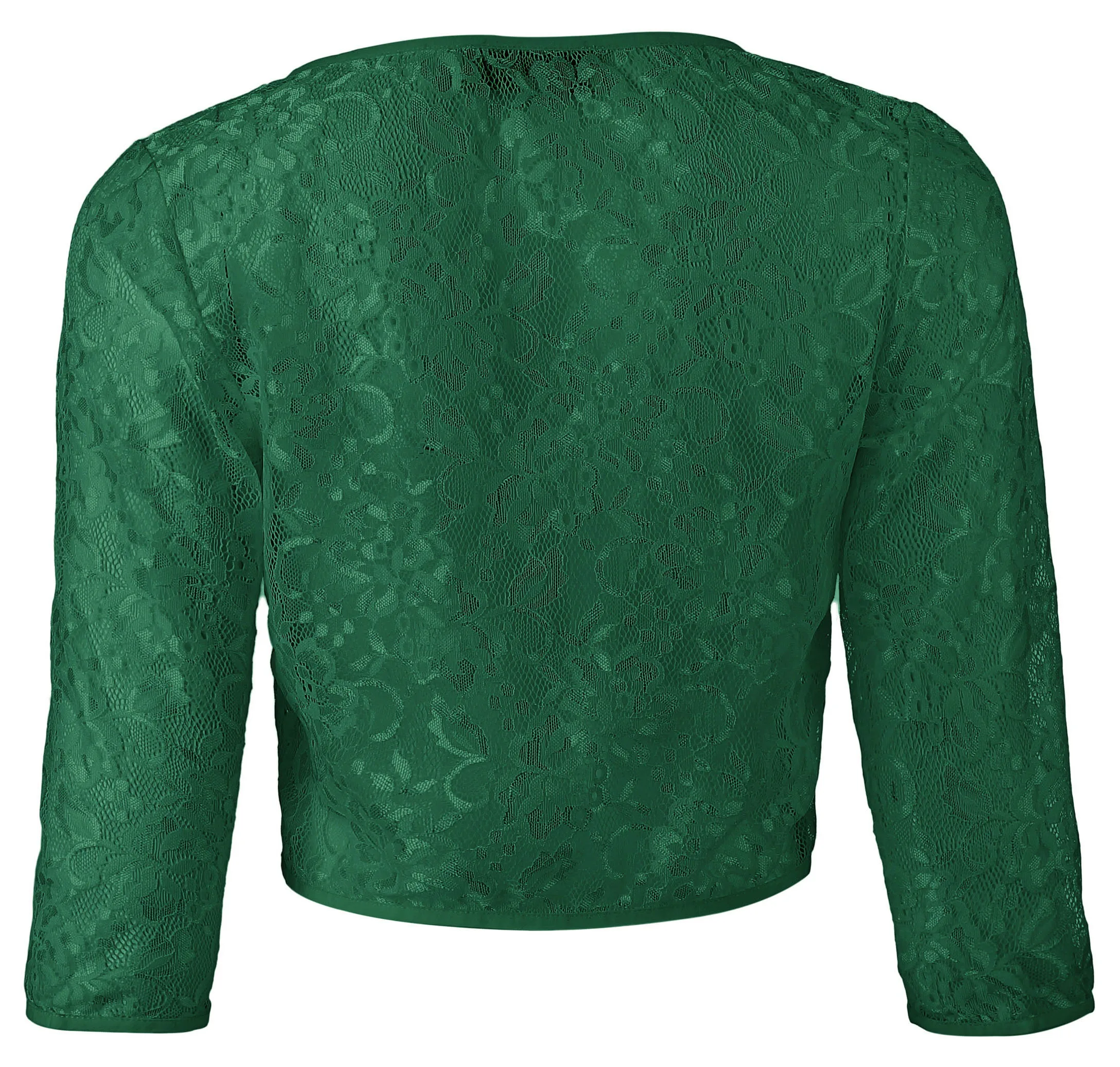 Women's Three Quarter Sleeve Cropped Short Open Exquisite floral lace Coat | Женская одежда