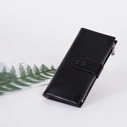 Модные женские туфли девушка длинный кошелек 2019 Новые однотонные на молнии из