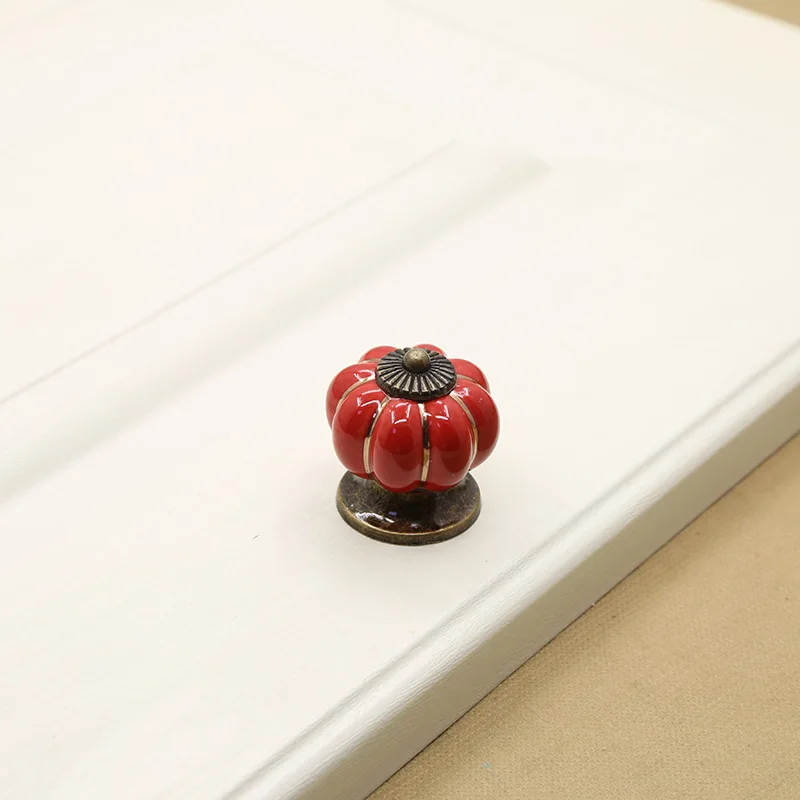 Бесплатная доставка Тыква керамические ручки 40 мм для выдвижного ящика дверные