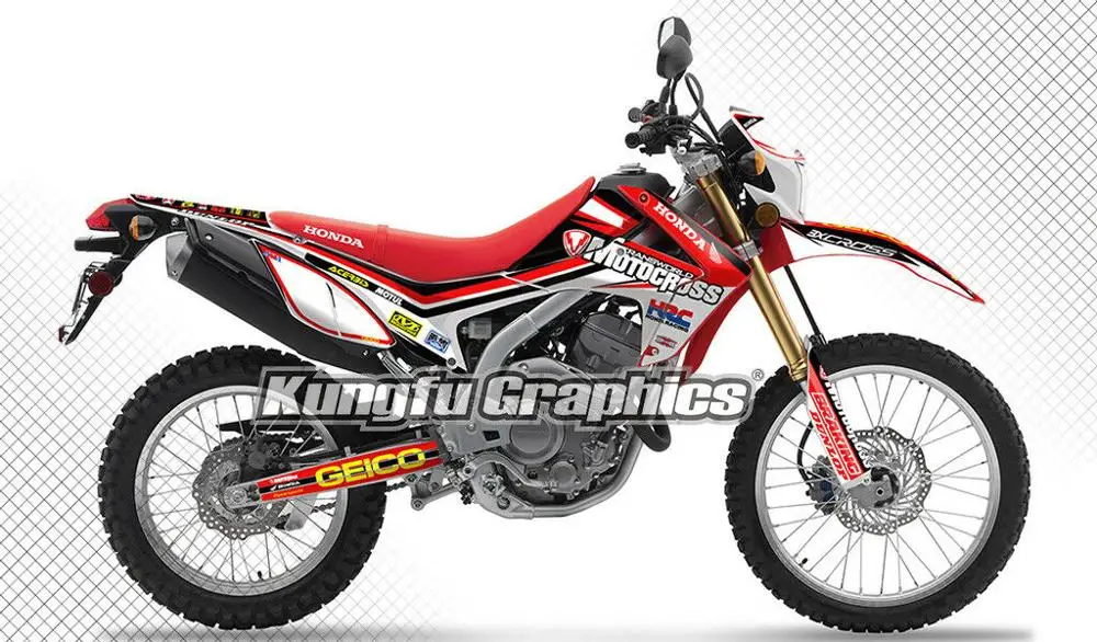 KUNGFU Графика Наклейка для мотокросса виниловый комплект Honda CRF250L CRF250M 2012 2013 2014 2015 2016