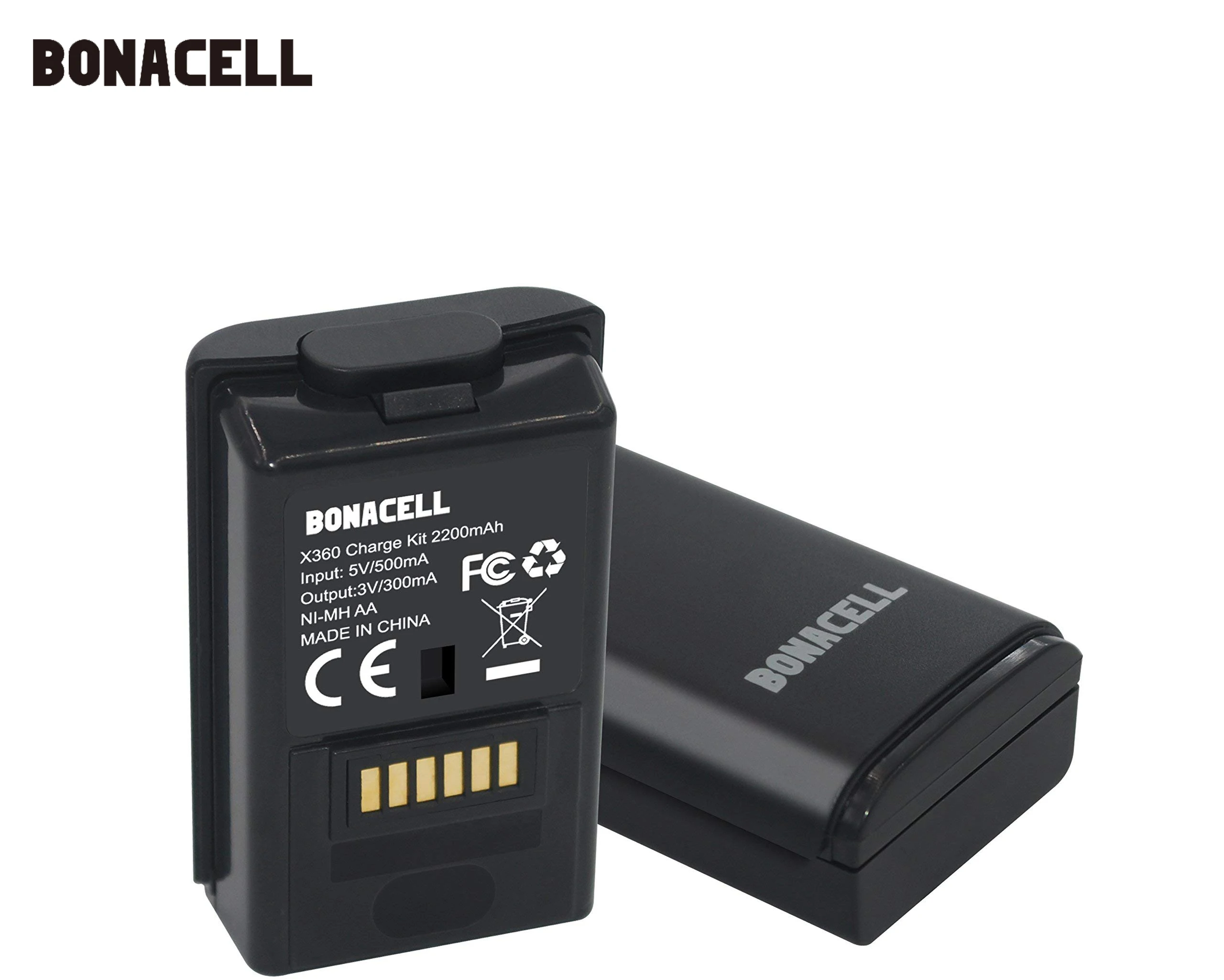 Аккумулятор Bonacell 2x2200 мАч + зарядный кабель для Xbox 360 беспроводные игровые