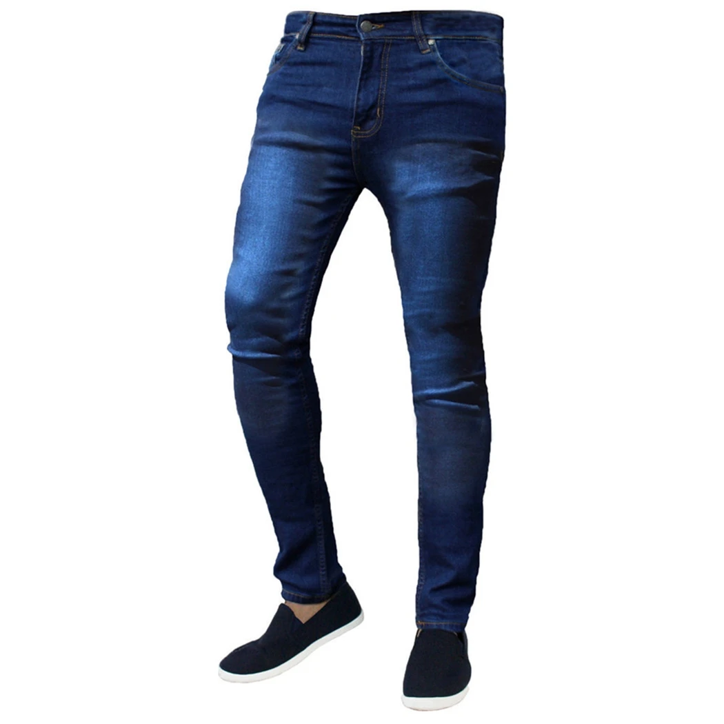 Casual Men Jeans Pants 2019 High Elastic Thin Denim Hip Hop Slim Fit Trousers Streetwear Male Blue Black Jogger Pantalon |