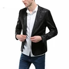 Пиджак мужской, черно-белый, приталенный, на одной пуговице, в деловом стиле, 3XL