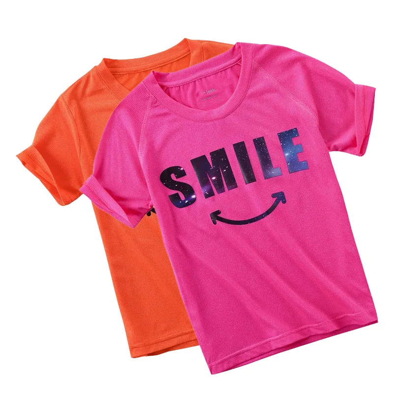 Baby Girl Clothes 2021 Summer Child Kid Run T-shirt Big Short Sleeve Sport T Shirt Quick Drying | Мать и ребенок